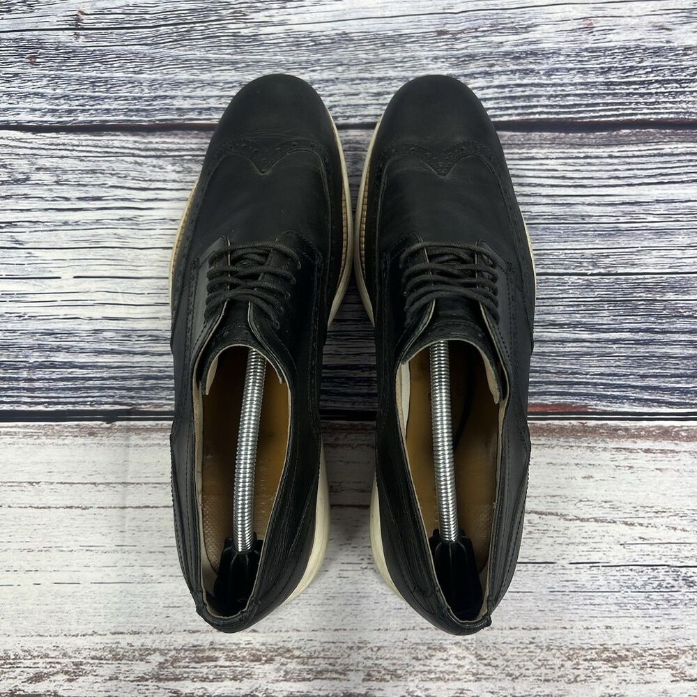 Cole Haan Original Grand OS Wingtip Oxford Black Leather Dress Shoes, Men's 11.5 - Picture 5 of 9